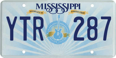 MS license plate YTR287