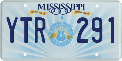 MS license plate YTR291