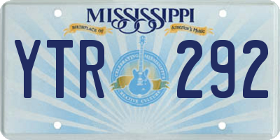 MS license plate YTR292