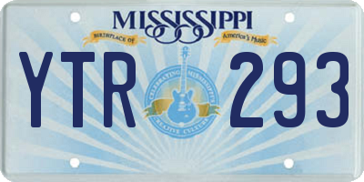 MS license plate YTR293