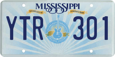 MS license plate YTR301