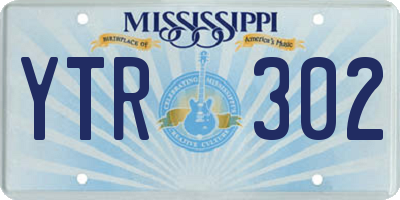 MS license plate YTR302