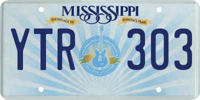 MS license plate YTR303