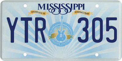 MS license plate YTR305
