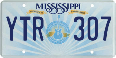 MS license plate YTR307