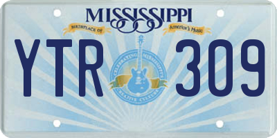 MS license plate YTR309