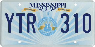 MS license plate YTR310