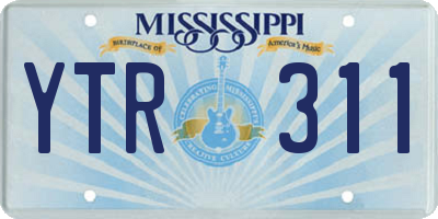 MS license plate YTR311