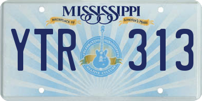 MS license plate YTR313