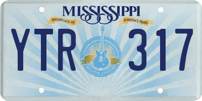 MS license plate YTR317