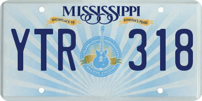 MS license plate YTR318