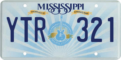 MS license plate YTR321