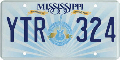 MS license plate YTR324
