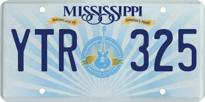 MS license plate YTR325