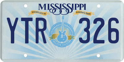 MS license plate YTR326