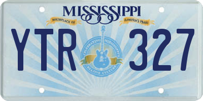 MS license plate YTR327