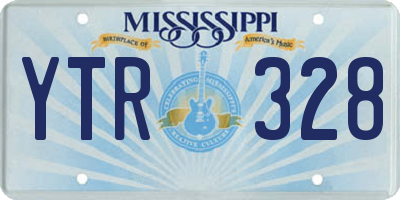 MS license plate YTR328