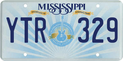MS license plate YTR329