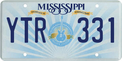 MS license plate YTR331
