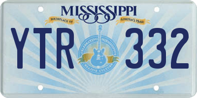 MS license plate YTR332