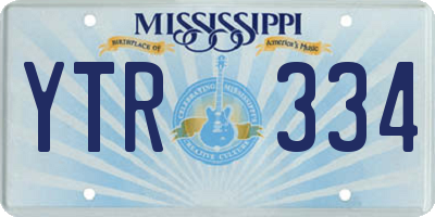 MS license plate YTR334