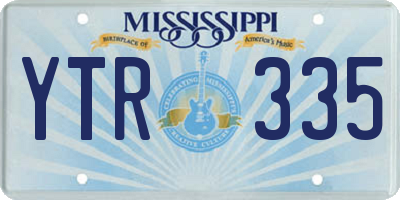 MS license plate YTR335