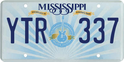 MS license plate YTR337