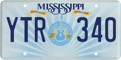 MS license plate YTR340