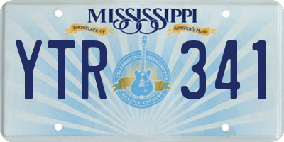 MS license plate YTR341