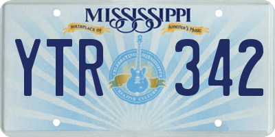MS license plate YTR342