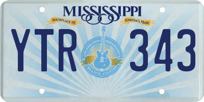 MS license plate YTR343