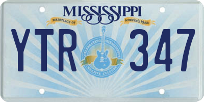 MS license plate YTR347