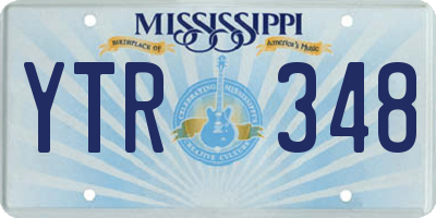 MS license plate YTR348