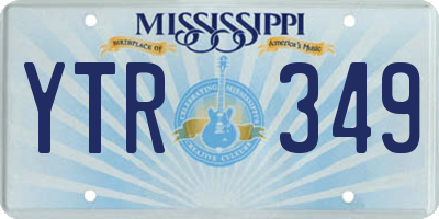 MS license plate YTR349