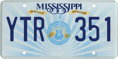 MS license plate YTR351