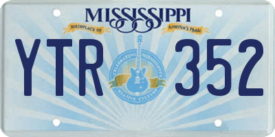 MS license plate YTR352