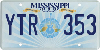 MS license plate YTR353