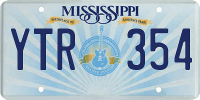 MS license plate YTR354