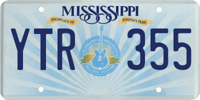 MS license plate YTR355