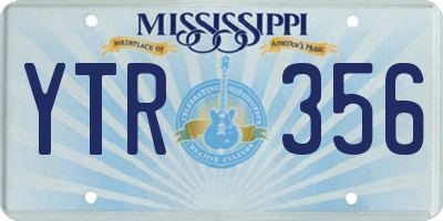 MS license plate YTR356