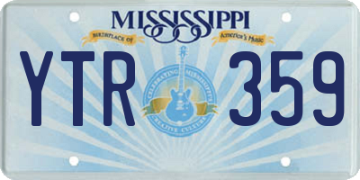 MS license plate YTR359