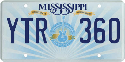 MS license plate YTR360
