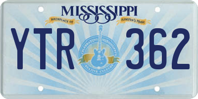 MS license plate YTR362