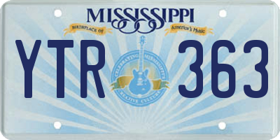 MS license plate YTR363