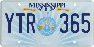 MS license plate YTR365