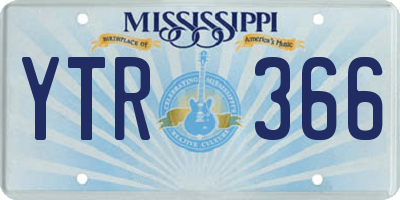 MS license plate YTR366