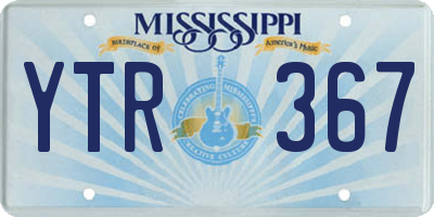 MS license plate YTR367