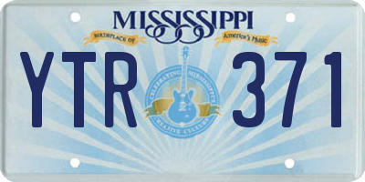 MS license plate YTR371