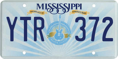 MS license plate YTR372