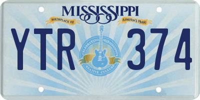 MS license plate YTR374